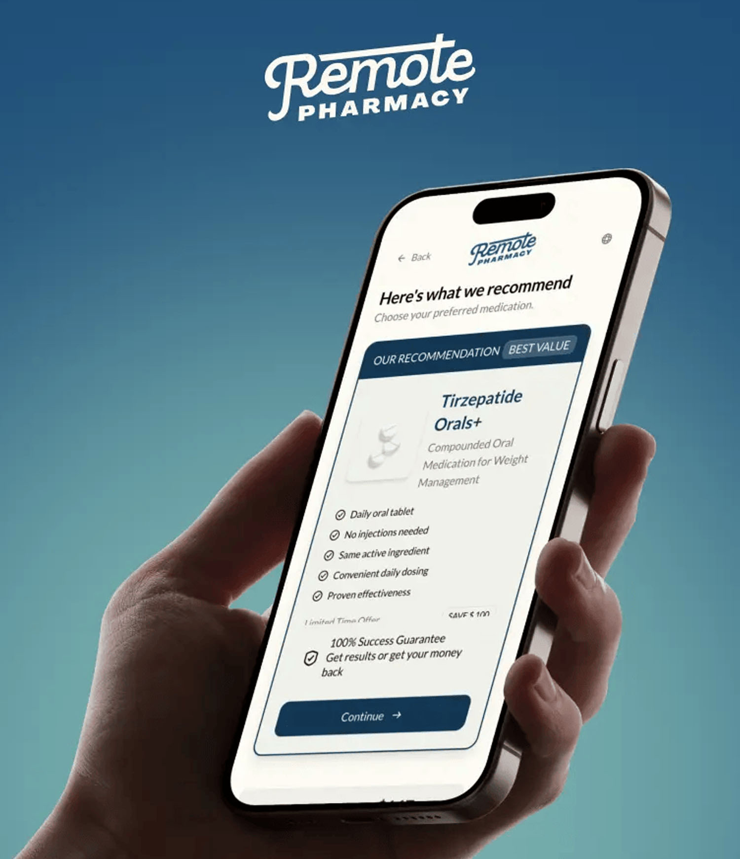 Phone with app screen